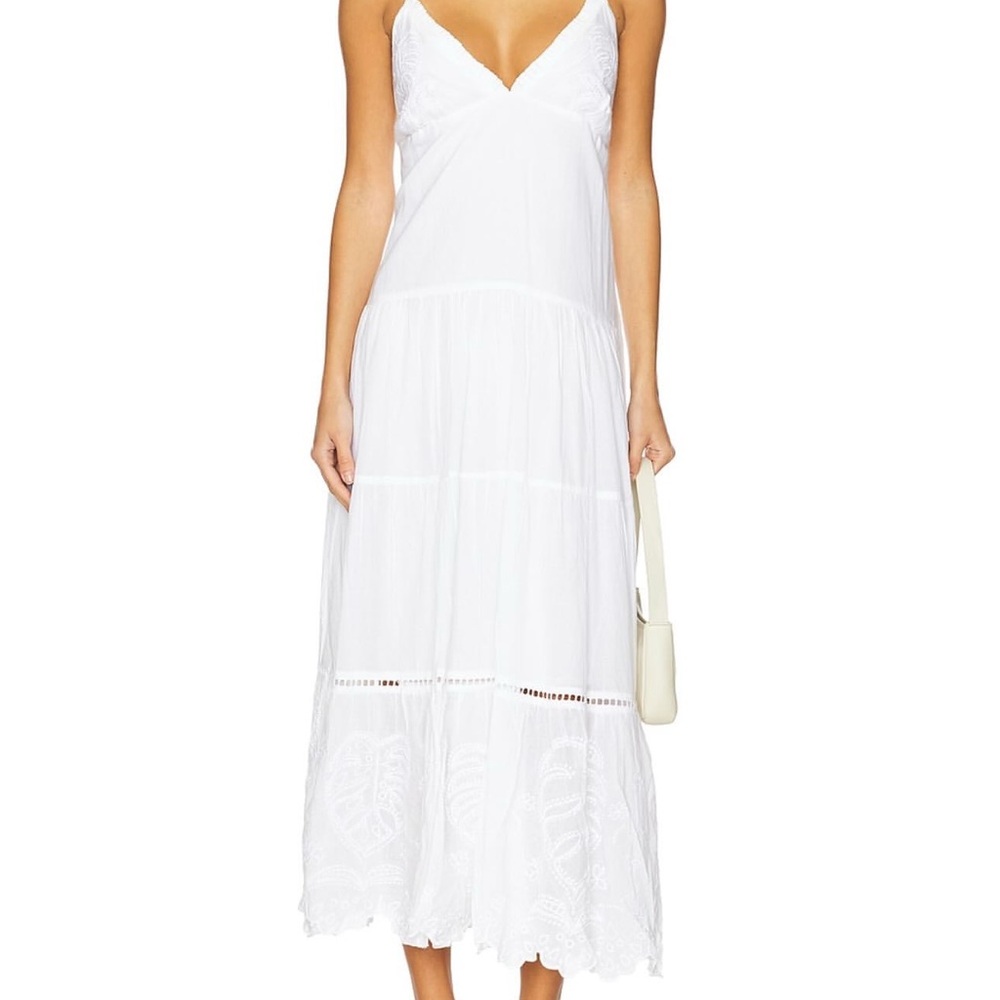 PQ Swim White Maxi Dress with Flowing Design
